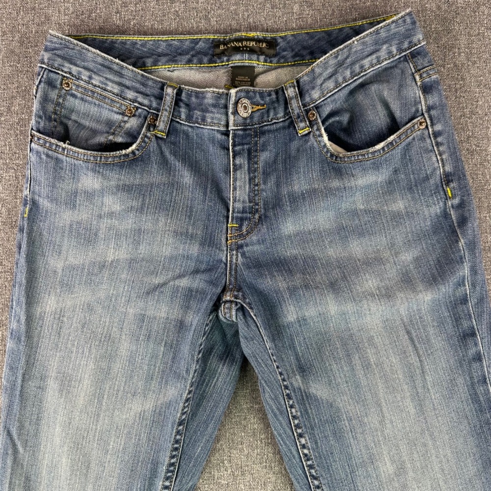 Banana Republic Jeans Women 6 Straight Blue Flap Pocket Stretch - Picture 3 of 9